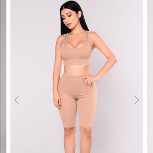 Nude Fashion Nova Biker Set